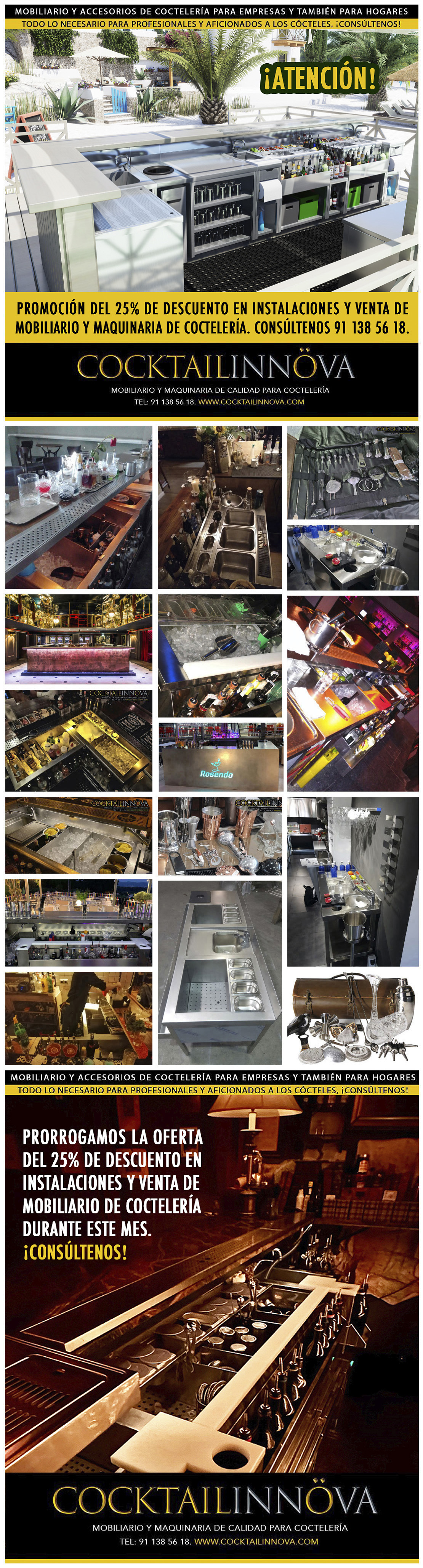FABRICANTES INSTALADORES DE ESTACIONES DE COCTELERÍA EN MADRID Y TODA ESPAÑA. MESAS DE PREPARACIÓN ELABORACIÓN CÓCTELES. MOBILIARIO MAQUINARIA PARA COCKTAIL. INSTALACIÓN DE BARRAS BARMAN BARTENDER PARA BARES PUBS RESTAURANTES Y PARA HOGARES. OFERTA PROMOCIÓN DESCUENTO INSTALACIONES PRESUPUESTOS ECONÓMICOS